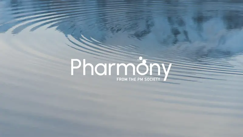 PM Society Pharmony Logo on ripples.webp