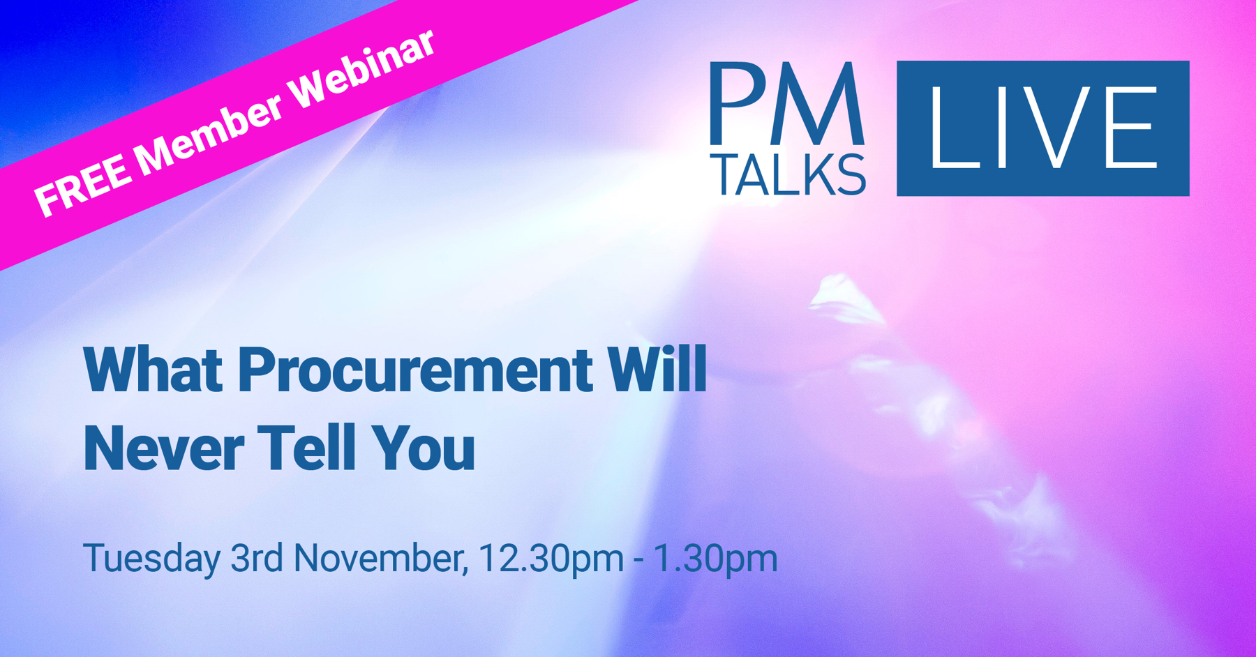 PM Talks LIVE Procurement 3 Nov 26 Banner